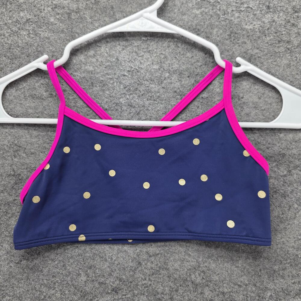 Boden Swim Top Girls 9-10 Years Blue Polka Dot Lined Bralette Swimwear